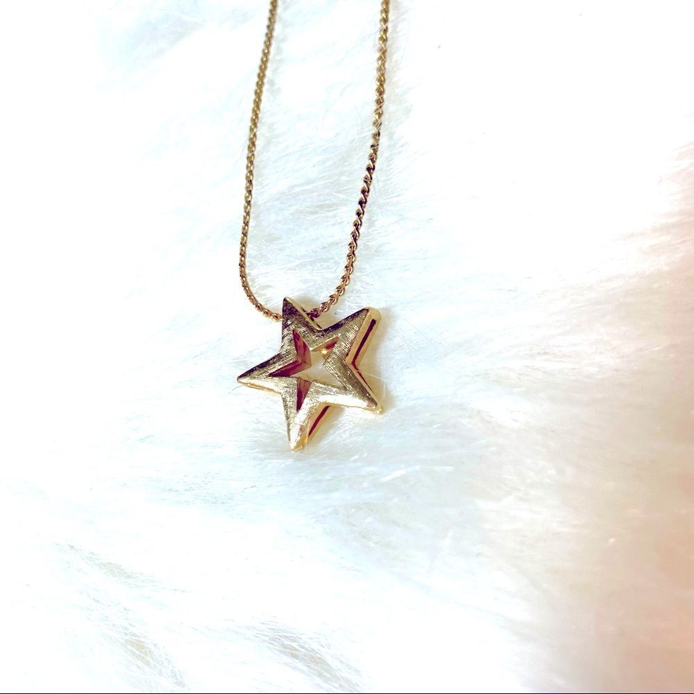 Vintage Artistry Choker Gold Star Necklace with Chain - Picture 1 of 3